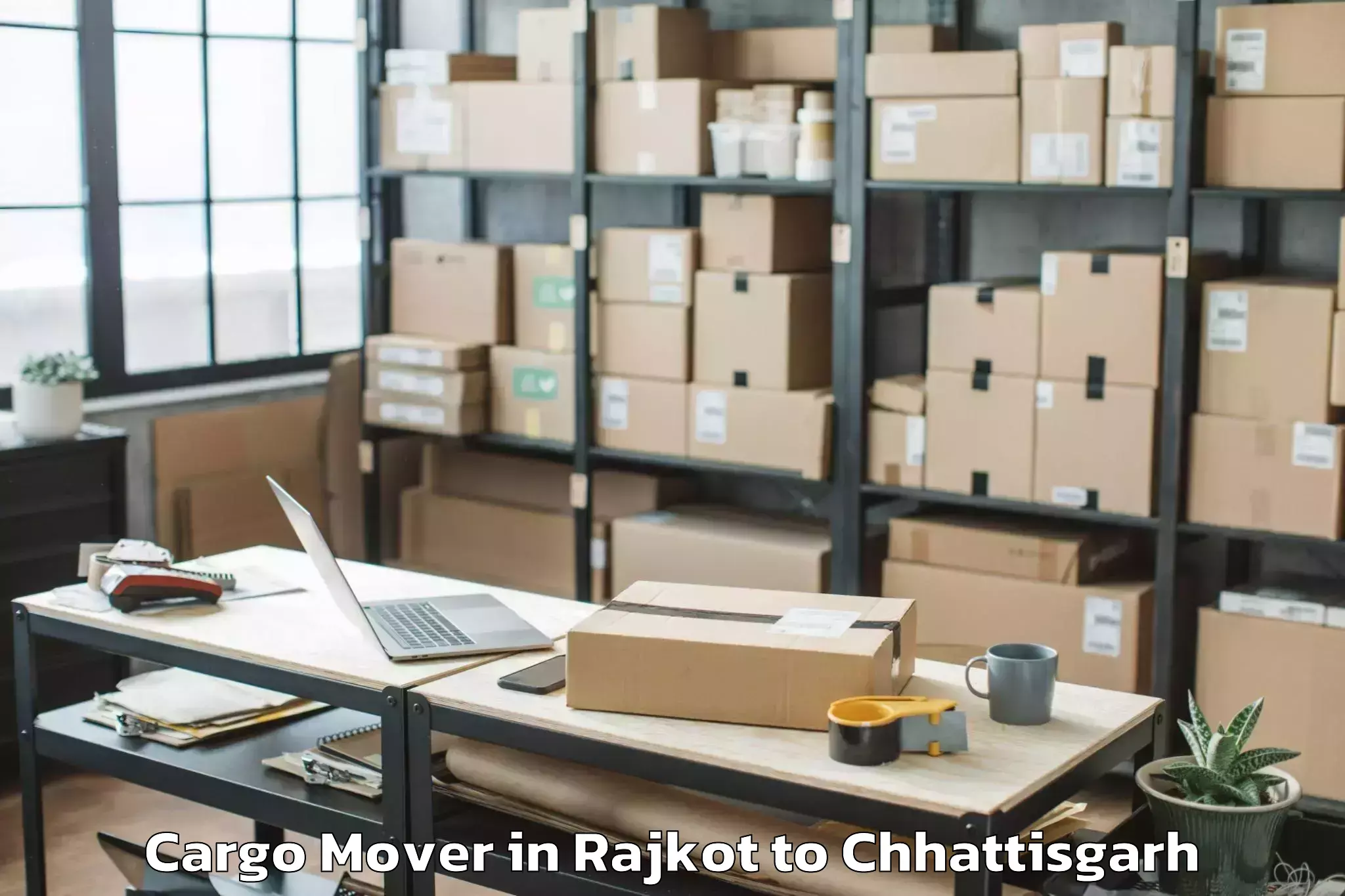 Easy Rajkot to Bhopalpattnam Cargo Mover Booking